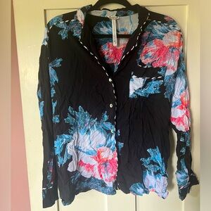Free People loungewear floral button up